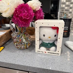 Starbucks Hello Kitty Holiday Pillow - White and Green